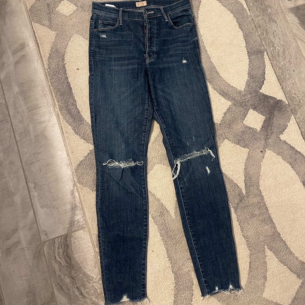 Mother the stunner chew dark wash jeans